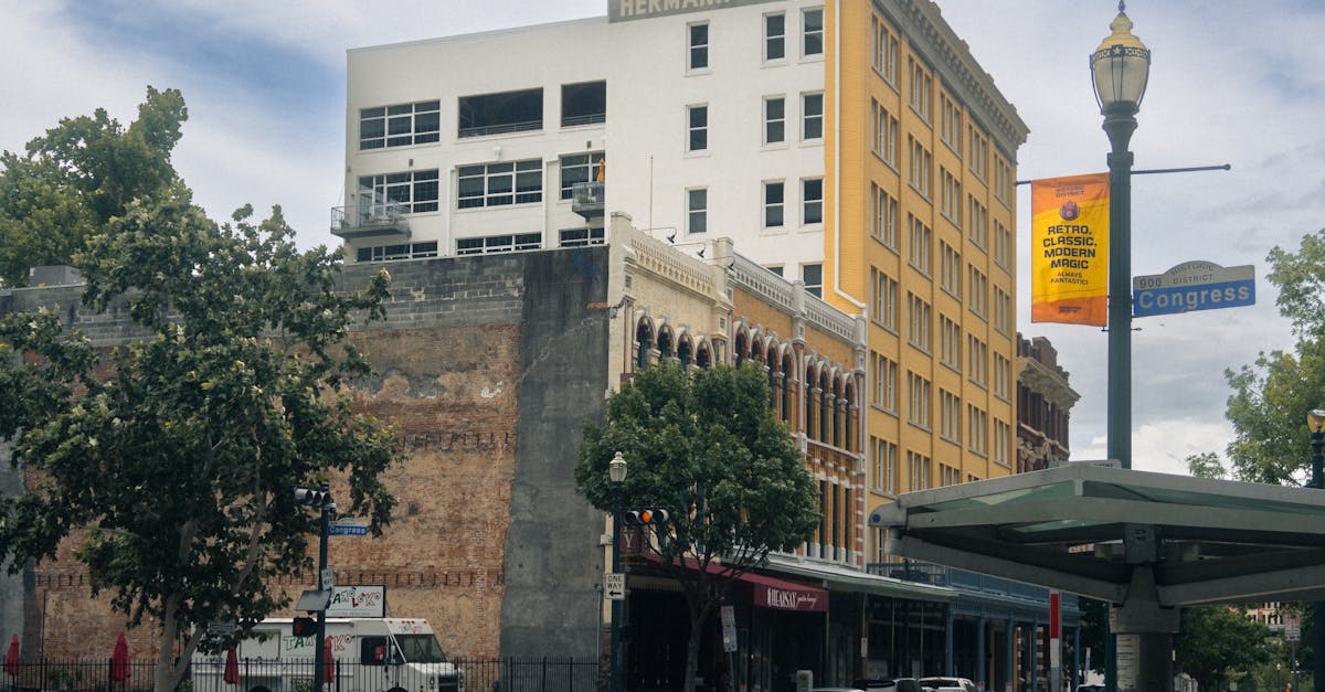 Historic buildings in Texas downtown area